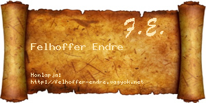 Felhoffer Endre névjegykártya