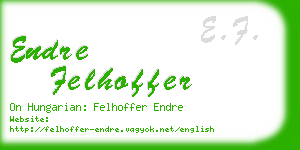 endre felhoffer business card